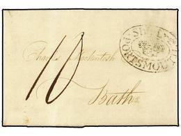 2814 GIBRALTAR. 1801. GIBRALTAR To GREAT BRITAIN. Entire With Double-oval <B>SHIP LRE/PORTSMOUTH</B>, Charged <B>'10'</B - Other & Unclassified