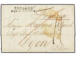 2820 GIBRALTAR. 1821 (March 22). GRIBALTAR To FRANCE. ECIJA ROUTE During The Cholera Epidemic In Cádiz. Entire Letter Wi - Other & Unclassified