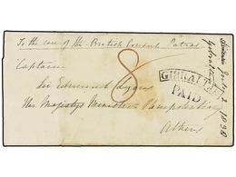 2828 GIBRALTAR. 1838. GIBRALTAR To ATHENS. Wrapper (side Flap Removed) To 'Captain Sir Edmund Lyons...' (the Name Has Be - Sonstige & Ohne Zuordnung