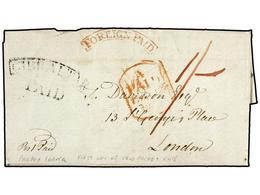 2830 GIBRALTAR. 1840 (1-ENE.). GIBRALTAR To LONDON. Cancellation <B>GIBRALTAR/PAID</B> Type II In Black And <B>FOREIGN P - Other & Unclassified