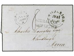 2833 GIBRALTAR. 1848 (July 2). Entire Letter To Chudleigh, Devon Carried On The 'Euxine' Under Captain Wilson, With <B>G - Autres & Non Classés