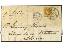 2846 GIBRALTAR. 1861 (March 6). Mixed Franking. Entire Letter From Gibraltar To Jerez La Frontera Endorsed 'por Adriano' - Other & Unclassified