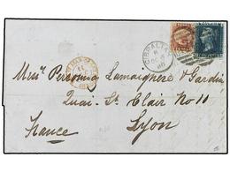 2862 GIBRALTAR. 1880 (Oct 6). Outer Letter Sheet To Lyon Franked By Great Britain 1870 <B>½d.</B> Lake Red Pl. 20 And <B - Other & Unclassified