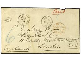 2875 COSTA DE ORO. 1884 (May 10). Cover To London Ex The 'Midshipman Long' Correspondence At Double Rate With Two Strike - Otros & Sin Clasificación