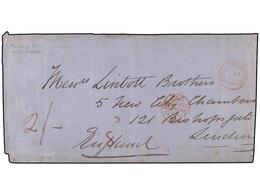 2876 COSTA DE ORO. 1884 (March 13). Large Part Cover To London Carried On The <I>'Lualaba'</I> At <B>4 Ounce</B> Rate, M - Autres & Non Classés
