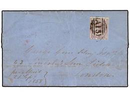 2901 GRENADA: GRENADINAS. 1858 (Sept 25). Entire Letter To LONDON Franked By Great Britain 1856 <B>6 D.</B> Lilac Tied B - Other & Unclassified