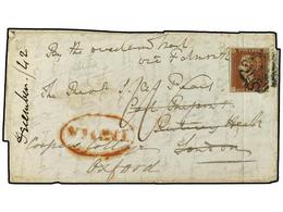 2928 INDIA INGLESA. 1842 (Dec). Entire Letter From India To London, Endorsed 'per Overland Mail Via Falmouth' At Top, Ov - Other & Unclassified