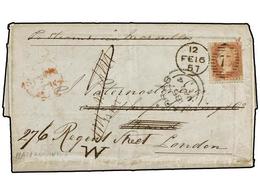 2929 INDIA INGLESA. 1857 (Jan 8). Long Entire Letter From MADRAS Endorsed 'Per Steamer Via Marseilles' With Double Arc C - Autres & Non Classés