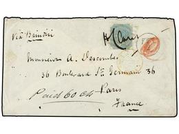 2946 INDIA INGLESA. Sg.71. 1879. Cover To PARIS Franked By Single 1866-1878 <B>4a.</B> Green Tied By <B>NUMERAL OBLITERA - Otros & Sin Clasificación