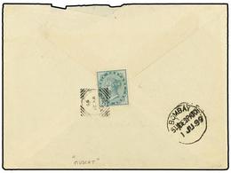 2955 INDIA INGLESA. 1899 (May 27). Cover To Bombay Franked On Reverse With India 1882-90 <B>½a.</B> Green Tied By Good S - Other & Unclassified