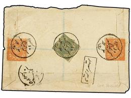 2967 ESTADOS INDIOS: HAIDERABAD. Sg.13 (2), 15. (1900 CA.). <B>1/2 Anna </B>red (2) And <B>2 Annas</B> Green On The Back - Autres & Non Classés