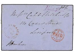 2979 JAMAICA. 1868. GREEN ISLAND To GREAT BRITAIN. Entire Letter With <B>JAMAICA/PAID</B> Cds And Manuscript <I>'PAID 1/ - Autres & Non Classés