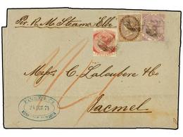 2981 JAMAICA. 1874 (Aug 8). Entire Letter At Quadruple Rate From Kingston To Jacmel, Haiti On Steamer Elbe, With Manuscr - Other & Unclassified