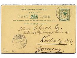 2997 LABUAN. 1898. <B>3 C.</B> Green Postal Stationery Card, H & G 4, Used To KATTOWITHZ, GERMANY Written From DARVEL BA - Sonstige & Ohne Zuordnung