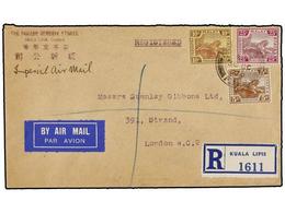 3033 MALAYA. 1935. KUALA LIPIS To LONDON. <B>5 Cts.</B>, <B>10 Cts.</B> And <B>25 Cts.</B> Sent Registered. - Sonstige & Ohne Zuordnung