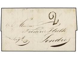 3066 MAURICIO. 1822. PORT LOUIS To LONDON. Entire Letter Sent Privately To Great Britain, Rated '2' Pence For Internal D - Otros & Sin Clasificación