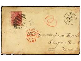 3110 NIGERIA. Sg.20. 1885. Cover (with Original Contents) Bearing <B>4 P.</B> Red Cancelled By The Oval Grid Of Bars, Su - Andere & Zonder Classificatie