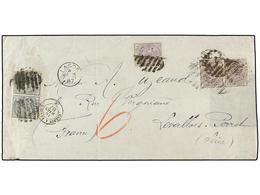 3111 NIGERIA. Sg.23 (2), 24 (3). 1887. LAGOS To FRANCIA.<B>2 P.</B> Grey (2) And <B>4 Cts.</B> Violet (3) With Grill Can - Other & Unclassified