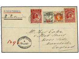 3117 NIGERIA. 1896 (19 Dec.). Envelope Registered To MANCHESTER, Marked 'Per Bakana', Bearing 1892 <B>1/2 D.</B> Vermili - Sonstige & Ohne Zuordnung