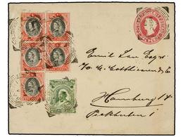 3121 NIGERIA. 1901. WARRI To GERMANY. <B>1 D.</B> Envelope Uprated <B>1 D.</B> Black And Red (5) And <B>1/2 P.</B>, Arri - Other & Unclassified