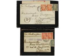 3136 RHODESIA. 1918. MELSETER To FRANCE. 2 Covers With <B>1/2 P. + 1 P.</B> (2) Franking. Censor Marks. Arrival Cds. On  - Otros & Sin Clasificación