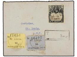 3157 SANTA LUCIA. 1937. SANTA HELENA A SANTA LUCIA. <B>1/2 D.</B> Tasada A La Llegada Con Sellos De <B>1 D.</B> Y <B>2 D - Other & Unclassified