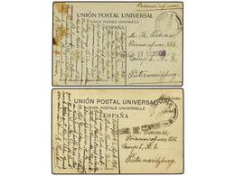 3194 AFRICA DEL SUR. 1918. <B>PRISONER'S OF WAR. </B>2 Cards From ROODEPOORT To PIETERMARITZBURG. - Other & Unclassified