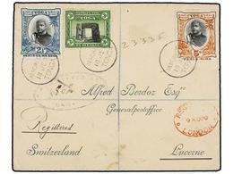 3217 TONGA. Sg.43, 44, 46. 1909. NUKUALOFA To SWITZERLAND. <B>2 1/2 D., 3 D.</B> And <B>5 D.</B> Stamps, Arrival Cds On  - Other & Unclassified