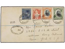 3227 TONGA. Sg.38, 46/48. 1931. NUKUALOFA To USA. <B>1/2 D., 5 D., 6 D.</B> And <B>7 1/2 D.</B> Stamps, Arrival Cds On R - Sonstige & Ohne Zuordnung