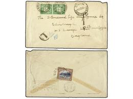 3236 TRINIDAD. 1937. SAN FERNANDO To ENGLAND. <B>2 Cents</B> Brown And Blue, Taxed On Arrival With Great Britain <B>1/2  - Andere & Zonder Classificatie