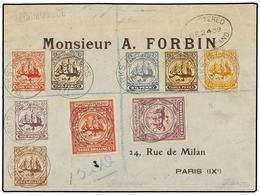 3240 TURKS Y CAICOS. Sg.101/109. 1909 (Dec 24). Registered Cover To FORBIN In Paris Franked By <B>complete Set Of Nine</ - Other & Unclassified