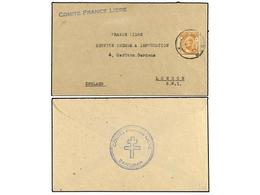 3264 ZANZIBAR. 1942 (Feb 2). Cover With Blue Cachets On Front And Back <B>COMITE FRANCE LIBRE</B> (circular Cachet On Re - Otros & Sin Clasificación