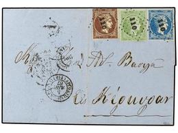 3312 GRECIA. Vl.28,30,32. 1867. ARGOSTOLION A KERKYRA. <B>1 L.</B> Chocolate, <B>5 L.</B> Verde Y <B>20 L.</B> Azul. (Mi - Other & Unclassified