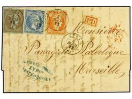3321 GRECIA. 1872. Outer Letter Sheet To MARSEILLE (France) Franked At 70 Lepta Rate With 1872 <B>10l.</B> Orange, <B>20 - Other & Unclassified