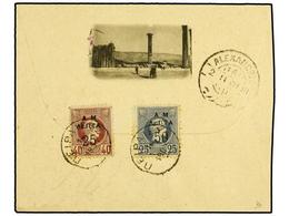 3336 GRECIA. 1901. Illustrated Envelope Sent Registered To ALEXANDRIA (Egypt) Franked On Reverse With 1900 Surcharged On - Sonstige & Ohne Zuordnung