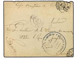 3341 CRETA. 1897 (June 5). Stampless Military Concession Cover To Paris With Mss. 'Corps D'occupation De Creta'<I> </I>s - Andere & Zonder Classificatie