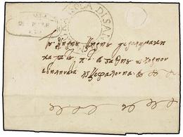 3357 GRECIA: ISLAS JONICAS. 1829 (April 6). STA. MAURA To DILINATA (Potamina, Cephalonia). Entire Letter (lack Of Paper  - Sonstige & Ohne Zuordnung