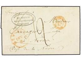 3364 GUATEMALA. 1847 (Oct. 29). Entire Letter On French Consular Printed Stationery, Mailed From GUATEMALA CITY To NEVER - Andere & Zonder Classificatie