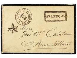 3369 GUATEMALA. 1888. JUTIAPA A AMATSITLAN. Marca<B> FRANCO</B> Y Fechador <B>CORREOS/JUTIAPA</B> Indicando Que El Franq - Autres & Non Classés