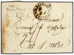 3420 HAITI. 1790. PORT AU PRINCE (Haití) A FRANCIA. Marca De Entrada <B>COLONIES PAR BORDEAUX</B> Circular Con Tres Flor - Otros & Sin Clasificación