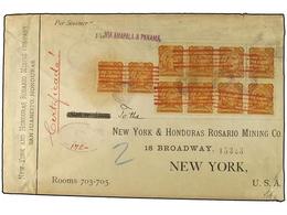 3441 HONDURAS. Sc.70(10). 1892. SAN JUANCITO A NEW YORK. Sobre Certificado Con Franqueo De 10 Sellos De <B>25 Ctvos.</B> - Sonstige & Ohne Zuordnung