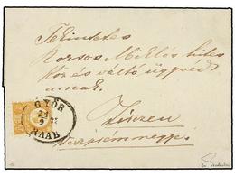 3454 HUNGRIA. Mi. 8. 1872. GYÖR RAAB To FIREZEN. <B>2 Kr.</B> Yellow On Printed Matter Rate (death Notice). Very Fine. - Autres & Non Classés