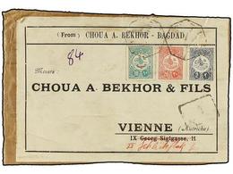 3481 IRAK. (1910 CA.). BAGDAD To AUSTRIA. Parcel Label Franked With <B>10 Pa.</B> Green, <B>20 Pa. </B>rose And <B>2 Pi. - Andere & Zonder Classificatie