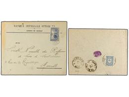 3483 IRAK. 1910-1930. 2 Covers With Turkish Stamps By <B>BAGDAD</B> Cancels. - Otros & Sin Clasificación