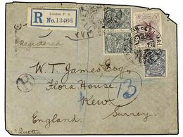 3496 IRAN. Mi.187, 190, 191. (1903 Ca.). Cover To GREAT BRITAIN With <B>3 Ch. </B>(2),<B> 12 Ch.</B>, And <B>1 Kr. </B>s - Other & Unclassified