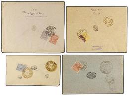 3512 IRAN. 1910-1910. Lot Of 4 Covers With Diverse Seals Strucks. FINE. - Sonstige & Ohne Zuordnung