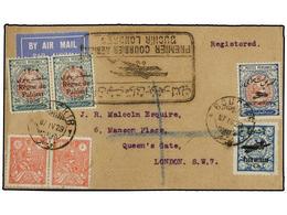 3529 IRAN. Mi.526 (2), 538 (2), 550, 570. 1929 (7-IV). BOUCHIR To LONDON. <B>AIR MAIL. FIRST FLIGHT </B>(Mu. 28). - Other & Unclassified