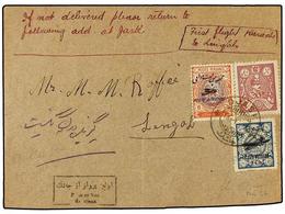 3536 IRAN. Mi.537, 547, 570. 1929 (7-IV). DJASK To LINGHA. <B>AIR MAIL</B>. <B>FIRST FLIGHT DJASK-KARACHI</B> (Mu. 26). - Other & Unclassified