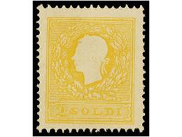 3565 (*) ITALIA ANTIGUOS ESTADOS: LOMBARDO-VENECIA. Sa.28. 1858. <B>2 Sold</B>i Amarillo, Sin Goma. MUY BONITO. Sassone. - Otros & Sin Clasificación