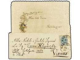 3568 ITALIA ANTIGUOS ESTADOS: LOMBARDO-VENECIA. 1856 (Dec 15). Embossed Decorative Ladies' Envelope To VIENNA, With Comp - Autres & Non Classés